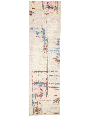 Hand Made Rug Berber Pakistan 85x306 Beige Blue