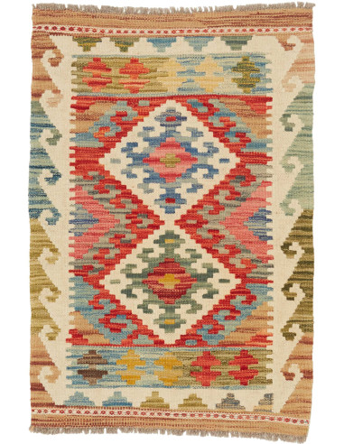 Hand Made Rug Kilim Afghanistan 60x88 Red Cream