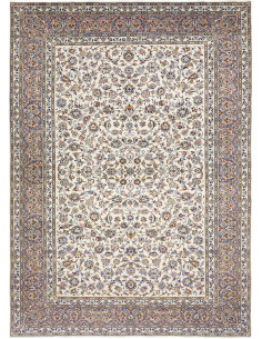 Hand Made Rug Kashan Persia 284x396 Cream Blue