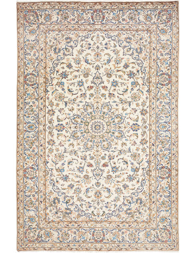 Hand Made Rug Kashan Persia 197x302 Cream Blue