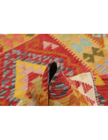 Hand Made Rug Kilim Afghanistan 111x144 Red Yel