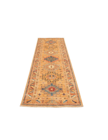 Hand Made Rug Kazak Fine Pakistan 79x252 Ochre