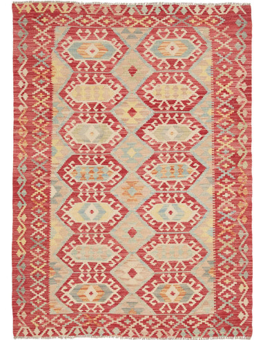 Hand Made Rug Kilim Afghanistan 133x182 Red Bei