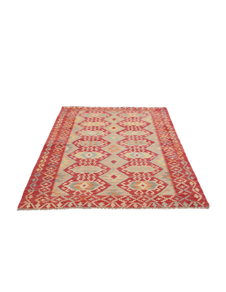 Hand Made Rug Kilim Afghanistan 133x182 Red Bei