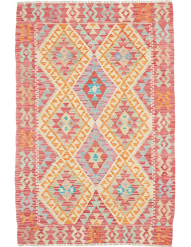 Hand Made Rug Kilim Afghanistan 98x146 Red Mult