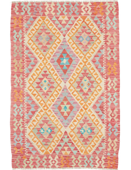 Hand Made Rug Kilim Afghanistan 98x146 Red Mult