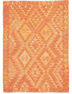 Hand Made Rug Kilim Afghanistan 100x136 Orange