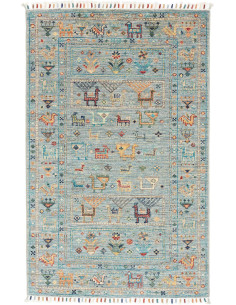 Hand Made Rug Rubin Pakistan 80x125 Light Blue