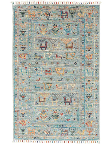 Hand Made Rug Rubin Pakistan 80x125 Light Blue
