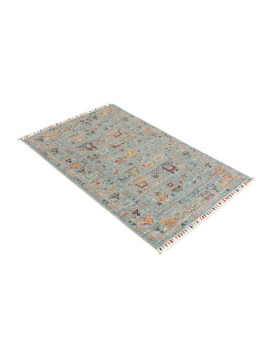 Hand Made Rug Rubin Pakistan 80x125 Light Blue