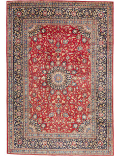 Hand Made Rug Mashad Persia 208x300 Red Dark Bl