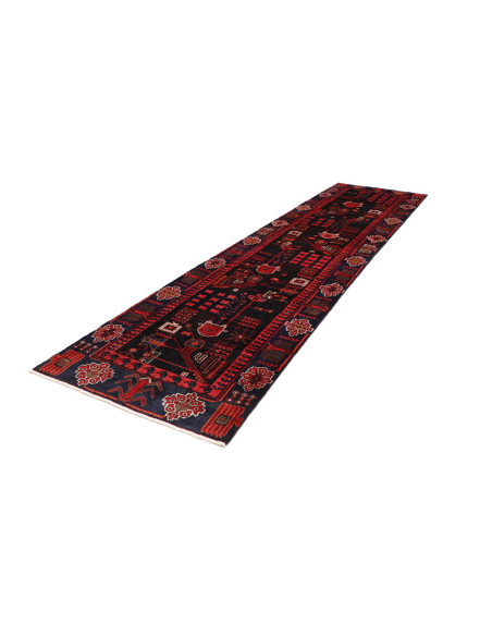 Hand Made Rug Hamadan Persia 110x410 Dark Blue