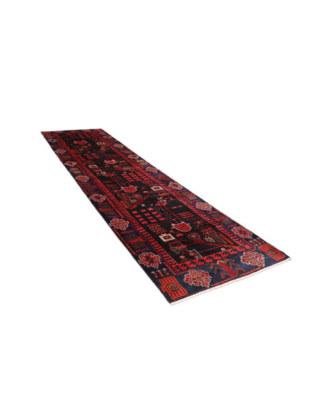 Hand Made Rug Hamadan Persia 110x410 Dark Blue