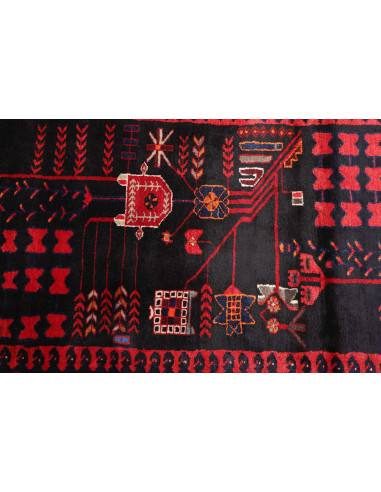 Hand Made Rug Hamadan Persia 110x410 Dark Blue