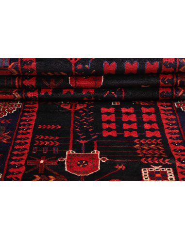 Hand Made Rug Hamadan Persia 110x410 Dark Blue