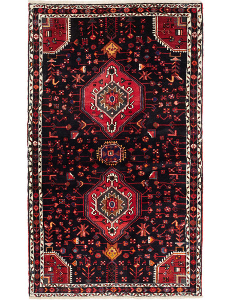 Tappeto Originale Hamadan Persia 136x227 Nero R