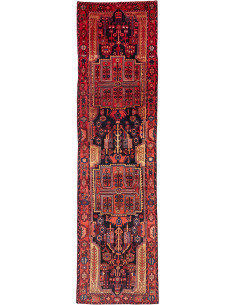 Tappeto Originale Hamadan Persia 112x480 Rosso