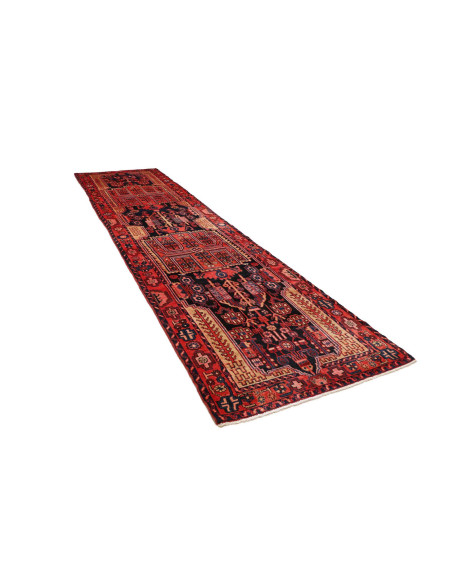 Hand Made Rug Hamadan Persia 112x480 Red Blue