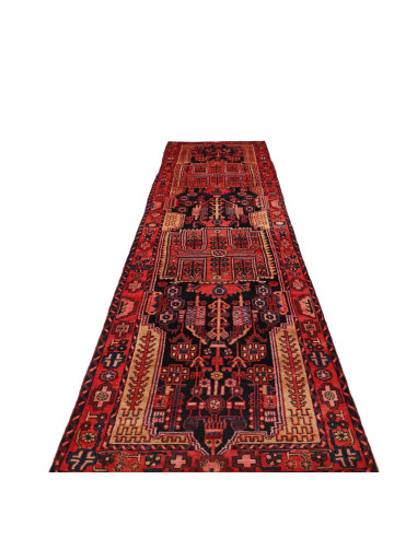 Hand Made Rug Hamadan Persia 112x480 Red Blue