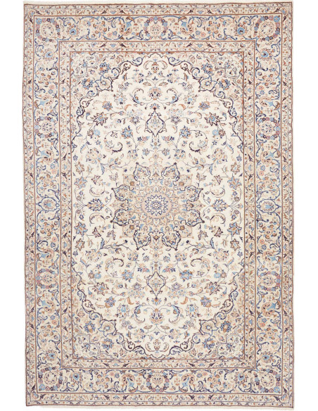 Hand Made Rug Kashan Persia 200x300 Ivory Blue