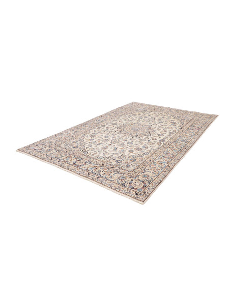Hand Made Rug Kashan Persia 200x300 Ivory Blue