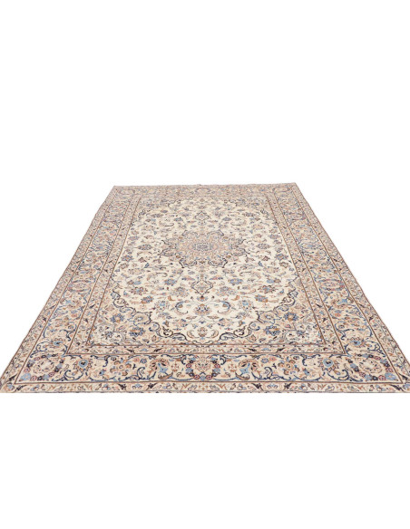 Hand Made Rug Kashan Persia 200x300 Ivory Blue