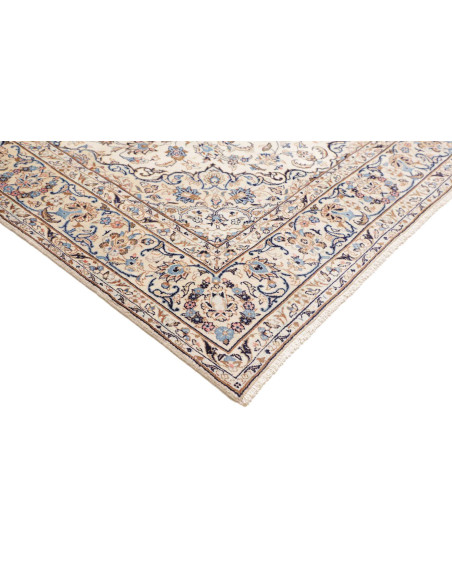 Hand Made Rug Kashan Persia 200x300 Ivory Blue