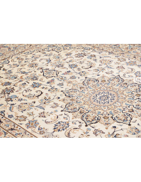 Hand Made Rug Kashan Persia 200x300 Ivory Blue