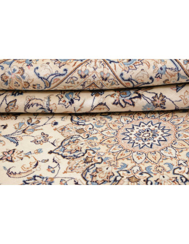Hand Made Rug Kashan Persia 200x300 Ivory Blue