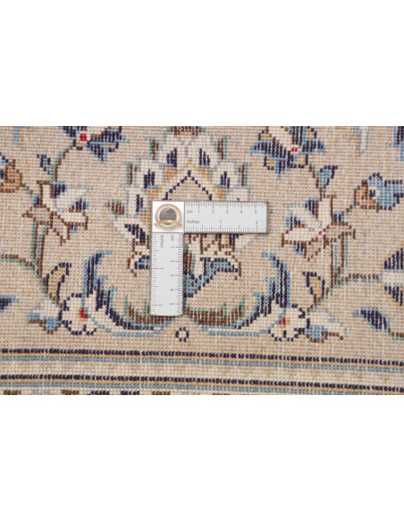 Hand Made Rug Kashan Persia 200x300 Ivory Blue