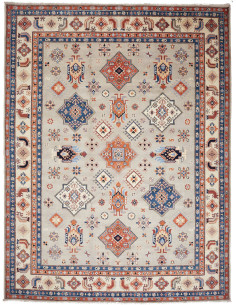 Tappeto Originale Kazak Afghanistan 269x357 Gri