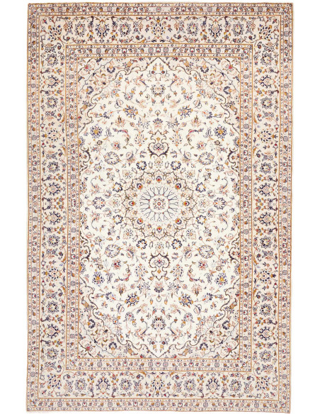 Hand Made Rug Kashan Persia 192x293 Ivory Blue