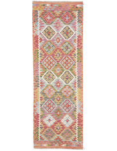 Hand Made Rug Kilim Afghanistan 79x239 Red Mult