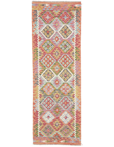 Hand Made Rug Kilim Afghanistan 79x239 Red Mult