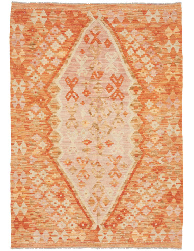Hand Made Rug Kilim Afghanistan 105x146 Orange