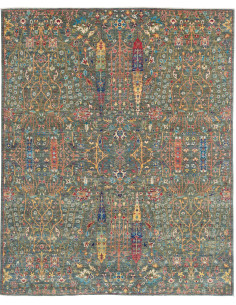 Hand Made Rug Floralia Pakistan 202x249 Petrol