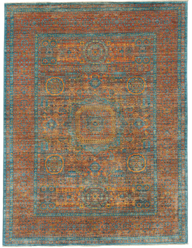 Hand Made Rug Kairo Pakistan 152x200 Rust Teal