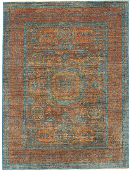 Hand Made Rug Kairo Pakistan 152x200 Rust Teal