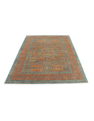 Hand Made Rug Kairo Pakistan 152x200 Rust Teal