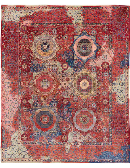 Hand Made Rug Kairo Pakistan 246x300 Red Blue