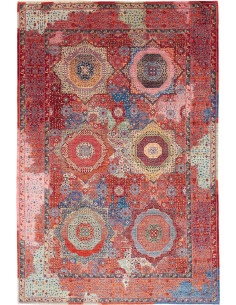 Hand Made Rug Kairo Pakistan 198x296 Red Blue