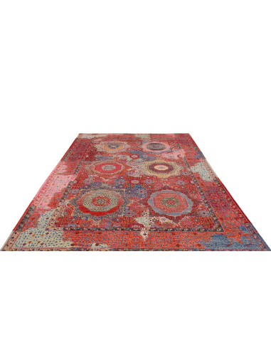 Hand Made Rug Kairo Pakistan 198x296 Red Blue