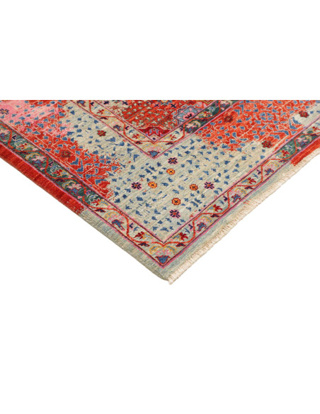 Hand Made Rug Kairo Pakistan 198x296 Red Blue