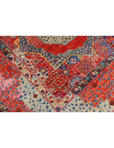 Hand Made Rug Kairo Pakistan 198x296 Red Blue