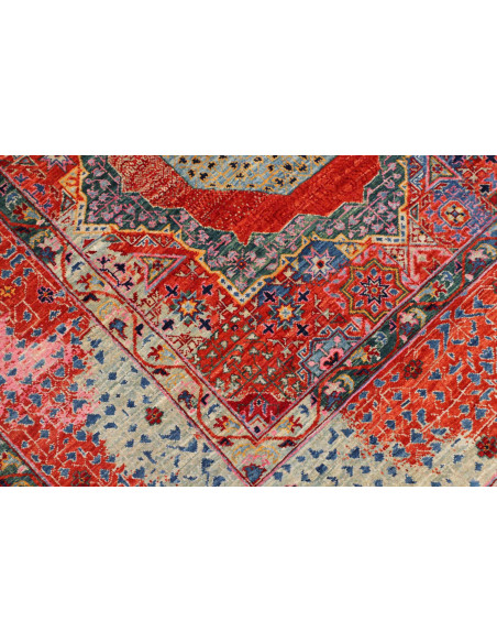 Hand Made Rug Kairo Pakistan 198x296 Red Blue