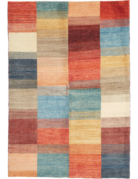 Hand Made Rug Mosaic Pakistan 123x177 Red Light