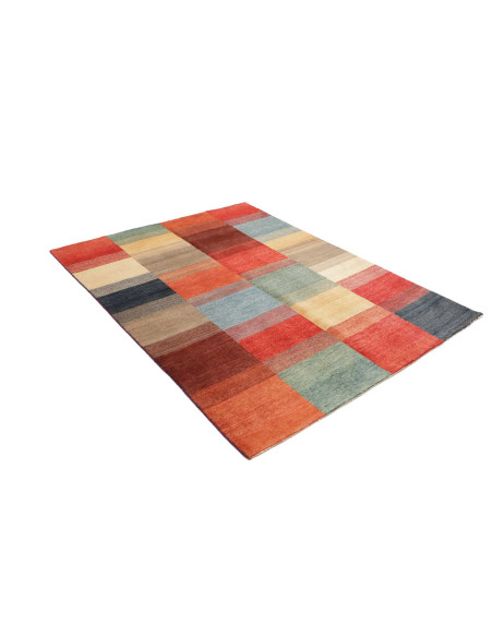 Hand Made Rug Mosaic Pakistan 140x182 Red Light
