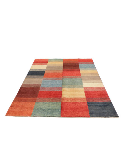 Hand Made Rug Mosaic Pakistan 140x182 Red Light