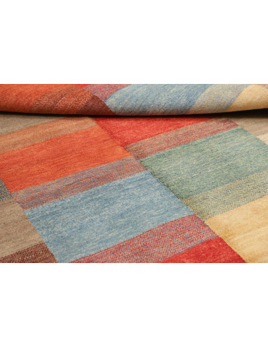 Hand Made Rug Mosaic Pakistan 140x182 Red Light