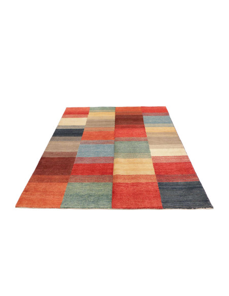 Hand Made Rug Mosaic Pakistan 148x197 Red Beige